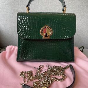 Kate Spade Green Croc-Embossed Handbag